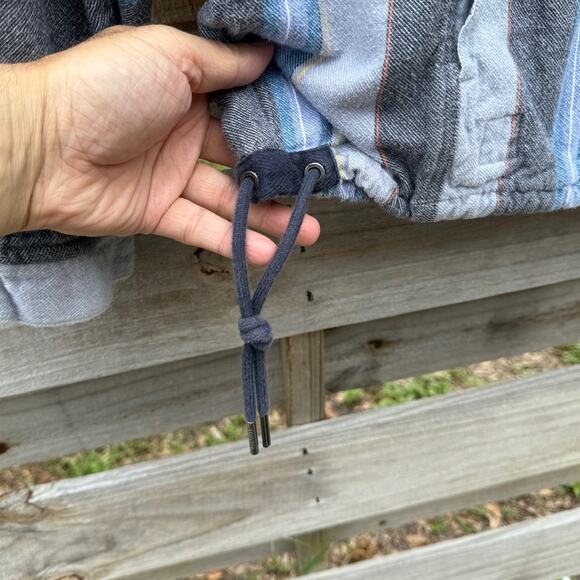 Quiksilver striped Baja hoodie poncho pullover zipper pouch Size Small - Picture 7 of 7